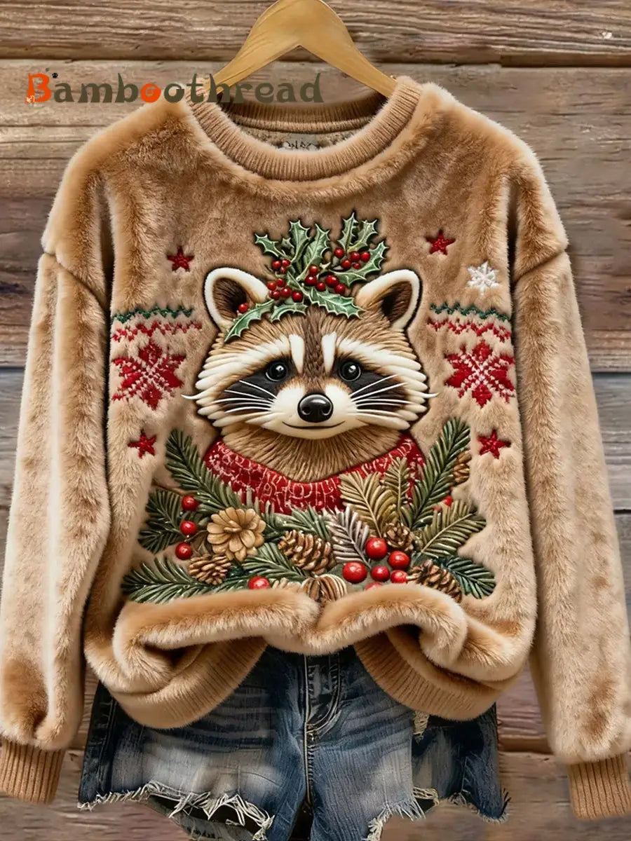 Women’s Retro Animal Art Print Casual Flannel Top A / S