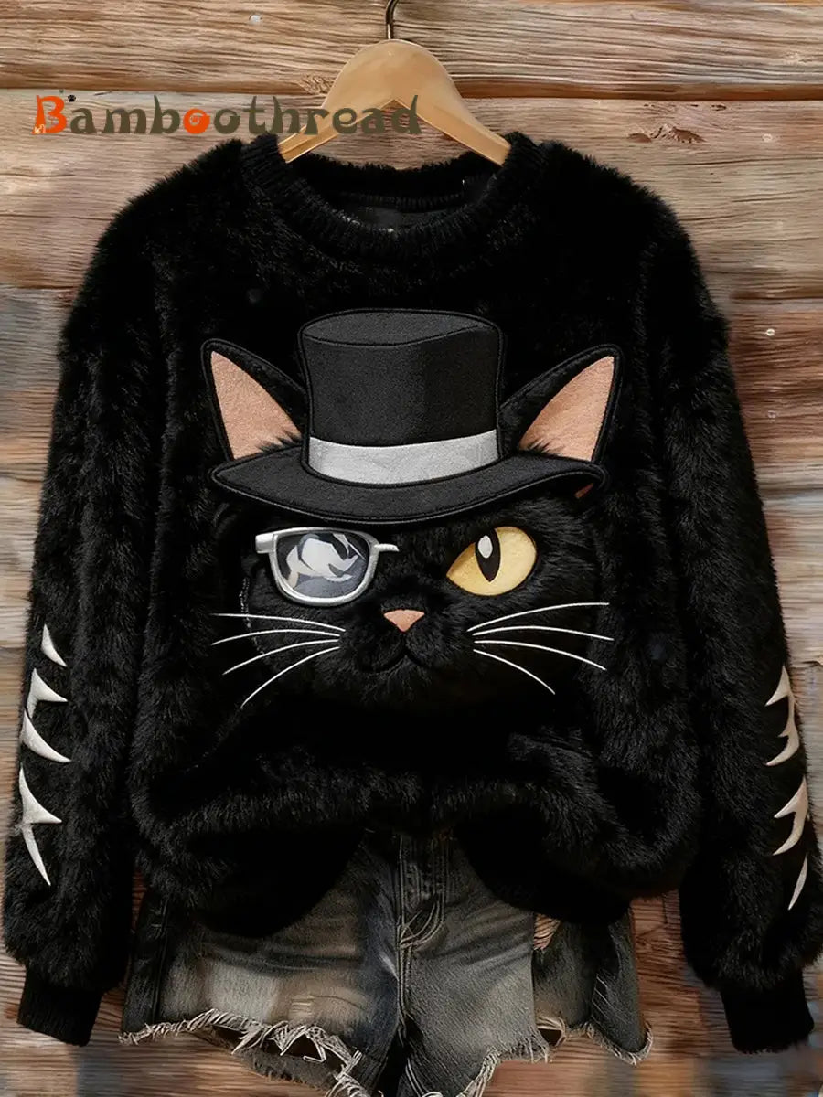 Women’s Retro Animal Art Print Casual Flannel Top A / S