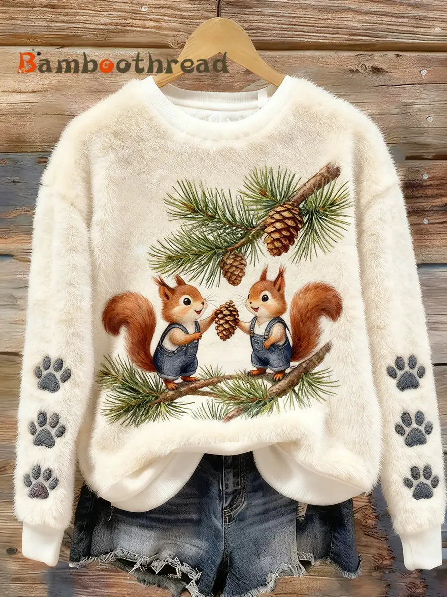 Women’s Retro Animal Art Print Casual Flannel Top A / S