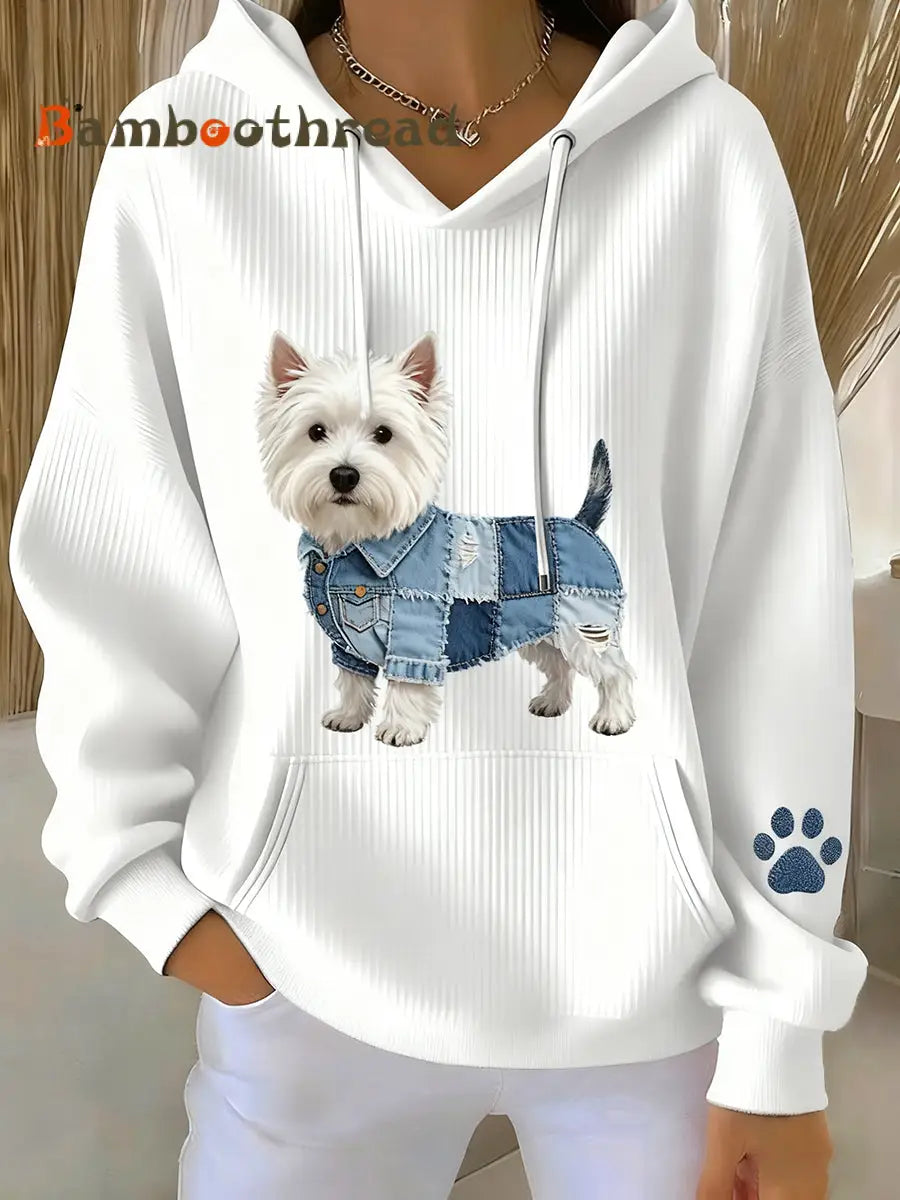 Women’s Retro Animal Art Print Casual Hooded Sweatshirt A / S
