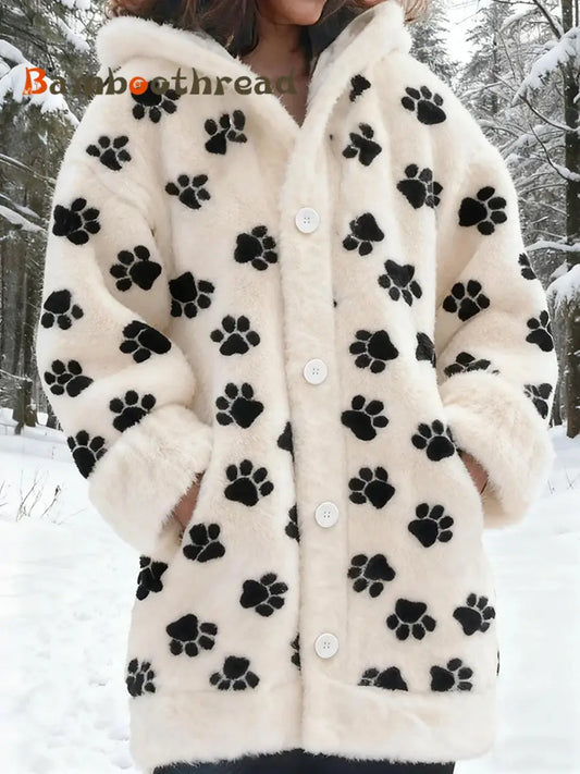 Women’s Retro Animal Art Print Comfortable Flannel Cardigan A / S