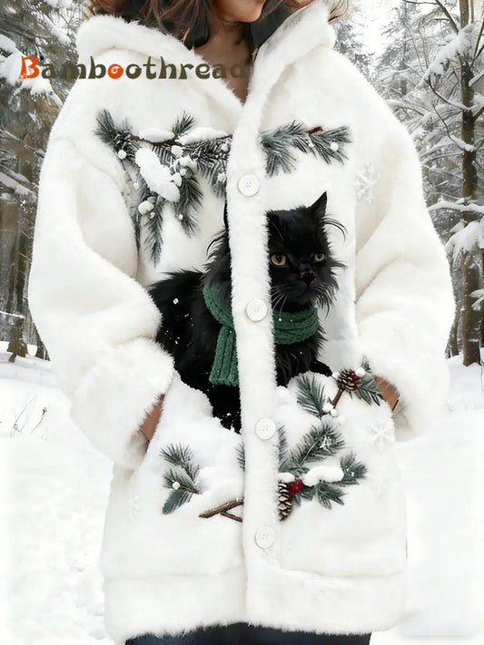 Women’s Retro Animal Art Print Comfortable Flannel Jacket A / S