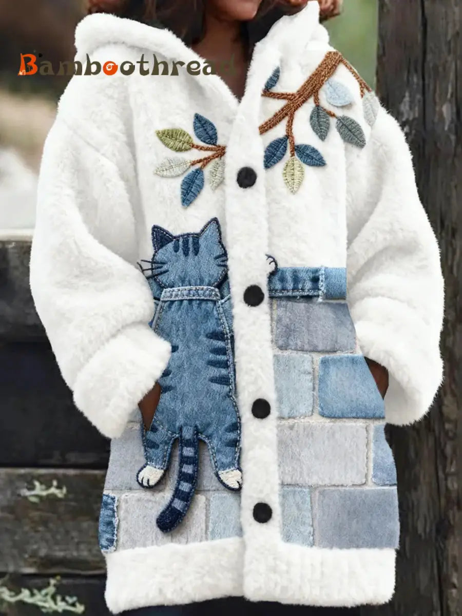 Women’s Retro Animal Art Print Comfortable Flannel Jacket A / S