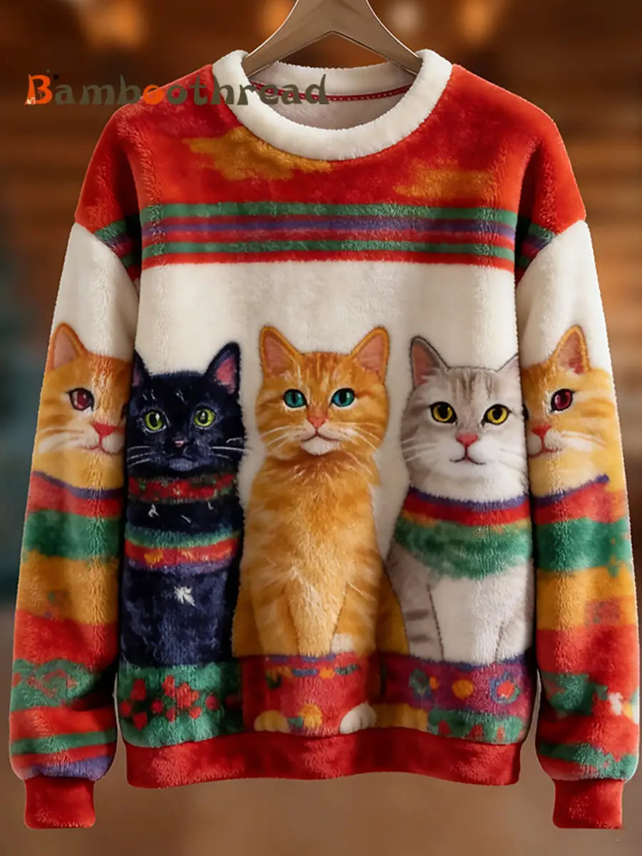 Women’s Retro Animal Art Print Comfortable Flannel Top A / S