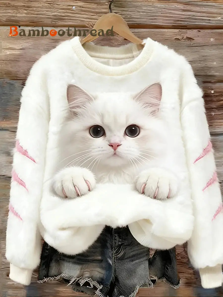 Women’s Retro Animal Art Print Comfortable Flannel Top A / S