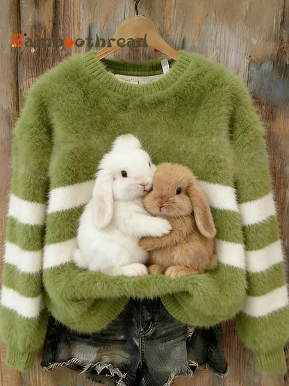 Women’s Retro Animal Art Print Comfortable Flannel Top A / S