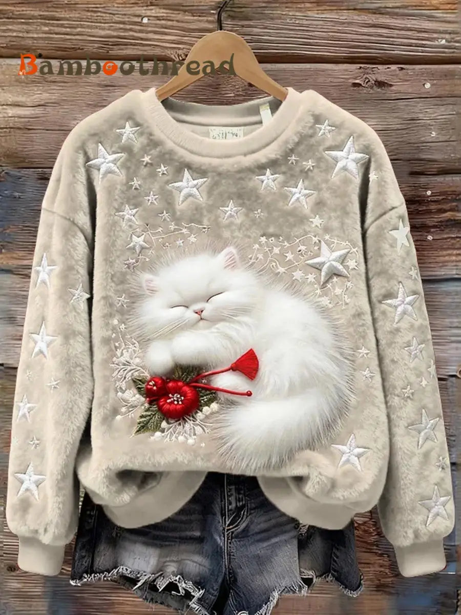 Women’s Retro Animal Art Print Comfortable Flannel Top A / S