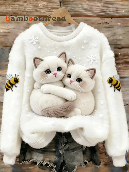 Women’s Retro Animal Art Print Comfortable Flannel Top A / S