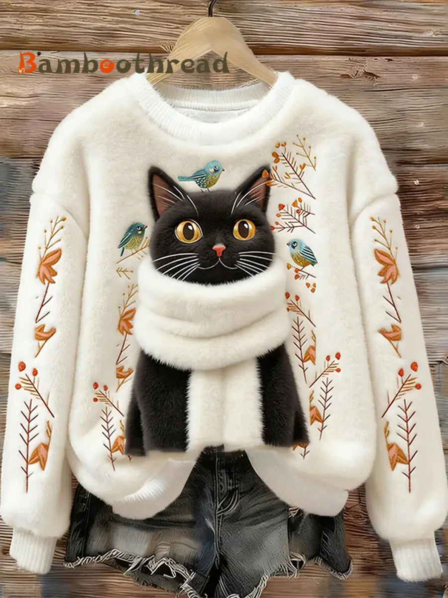 Women’s Retro Animal Art Print Comfortable Flannel Top A / S