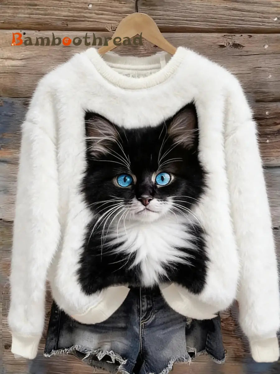 Women’s Retro Animal Art Print Comfortable Flannel Top A / S