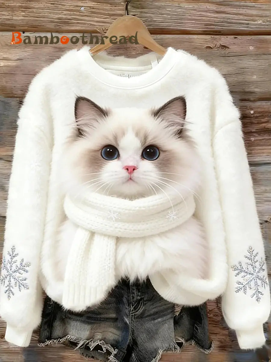 Women’s Retro Animal Art Print Comfortable Flannel Top A / S