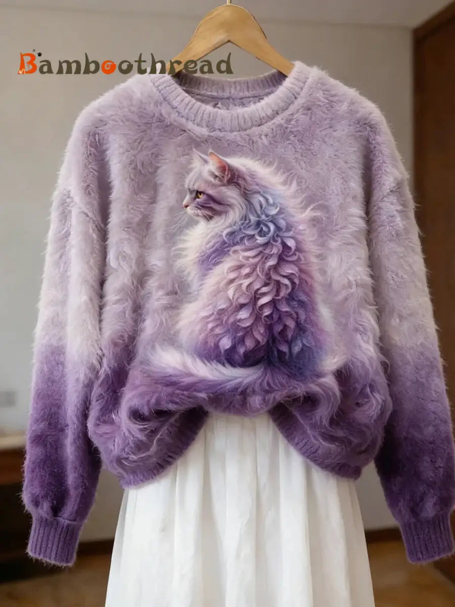 Women’s Retro Animal Art Print Comfortable Flannel Top A / S