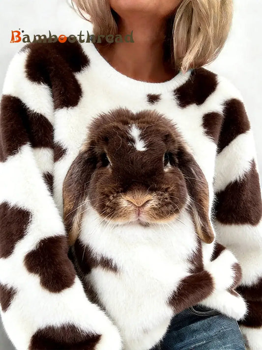 Women’s Retro Animal Art Print Comfortable Flannel Top A / S