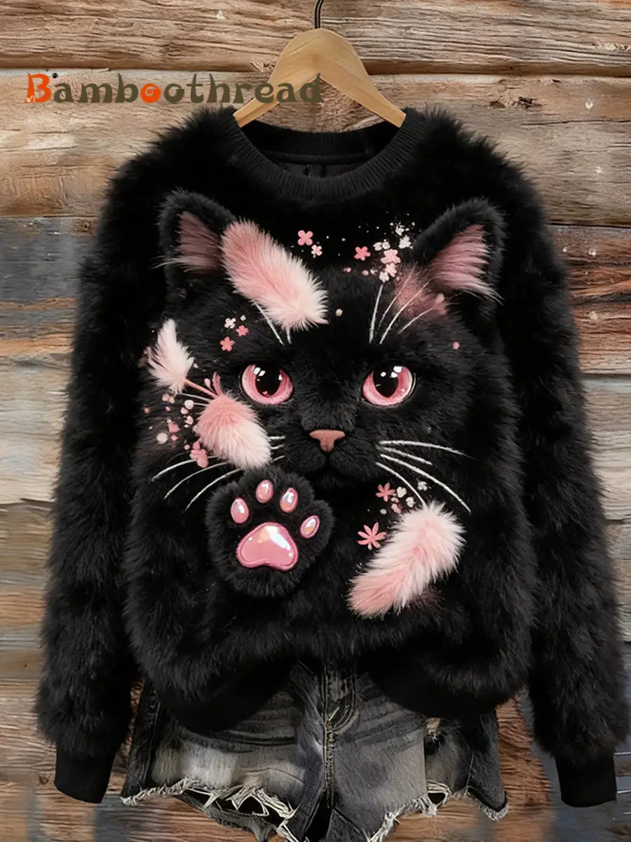 Women’s Retro Animal Art Print Comfortable Flannel Top A / S