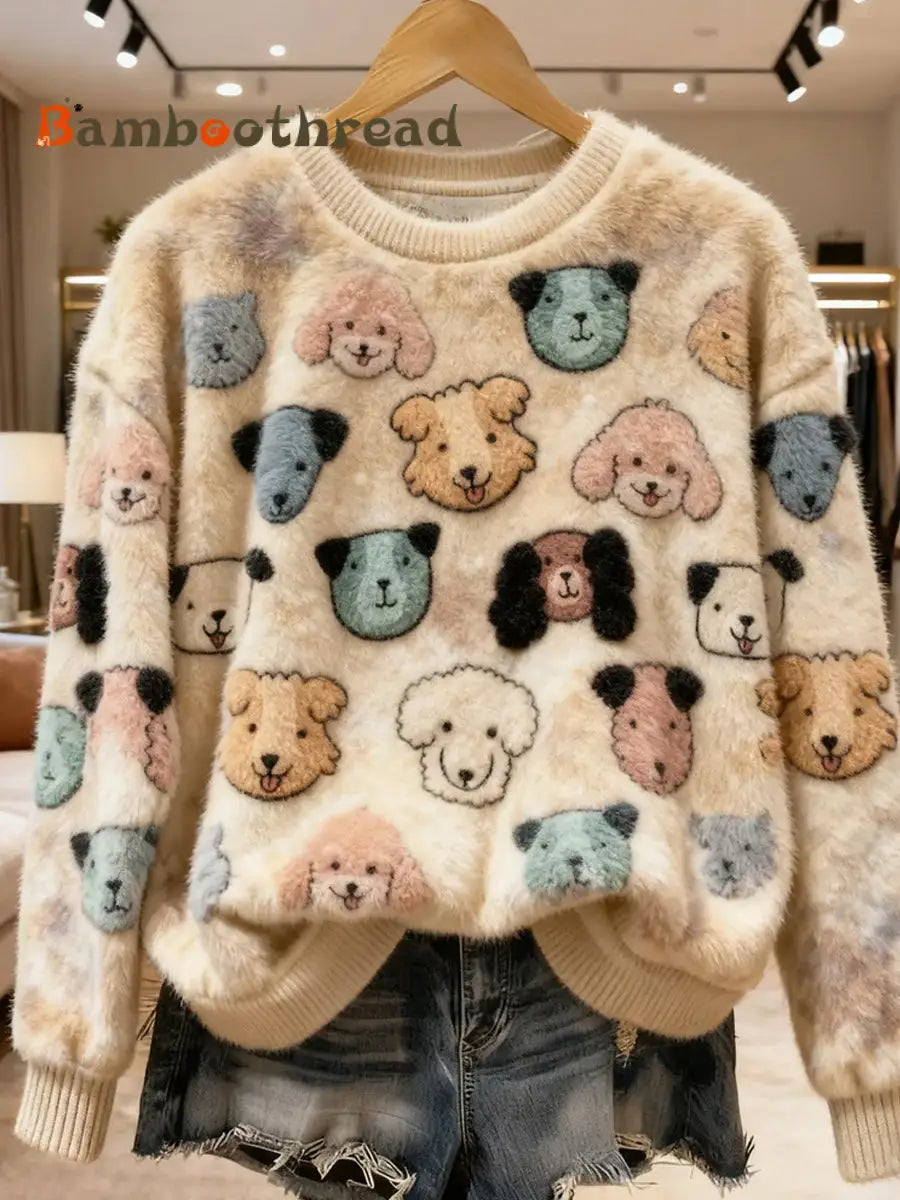 Women’s Retro Animal Art Print Comfortable Flannel Top A / S