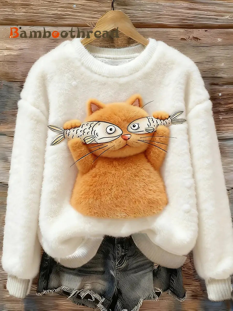 Women’s Retro Animal Art Print Comfortable Flannel Top A / S