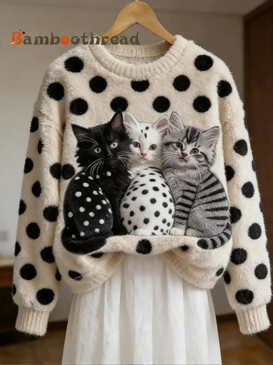 Women’s Retro Animal Art Print Comfortable Flannel Top A / S