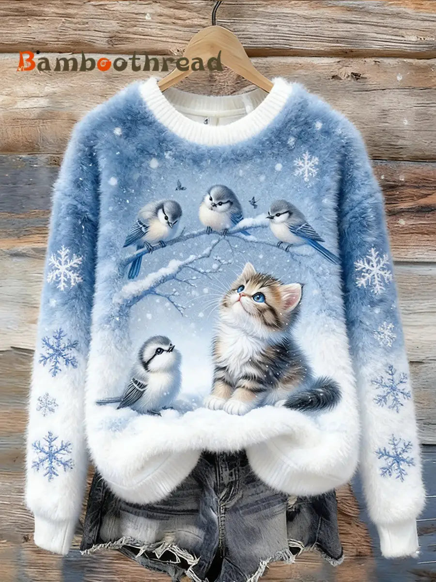 Women’s Retro Animal Art Print Comfortable Flannel Top A / S