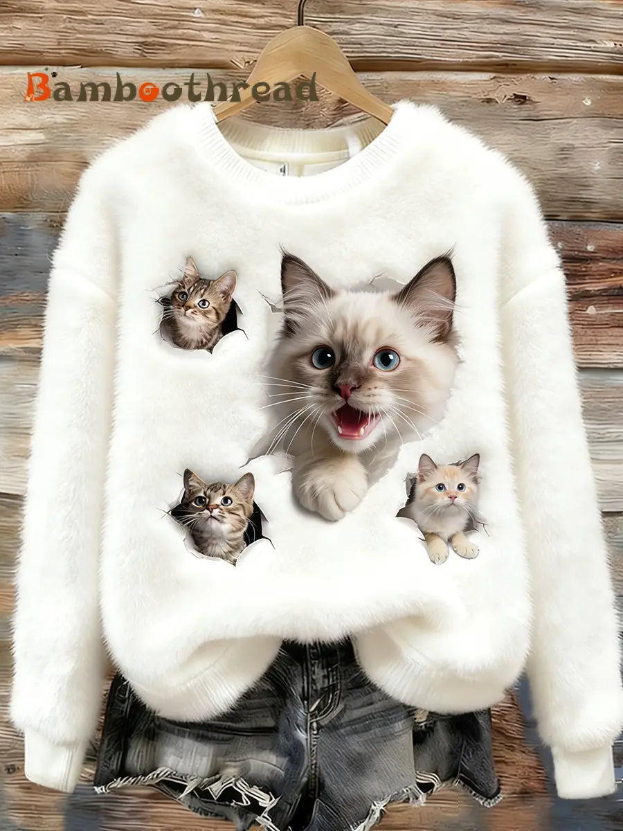 Women’s Retro Animal Art Print Comfortable Flannel Top A / S