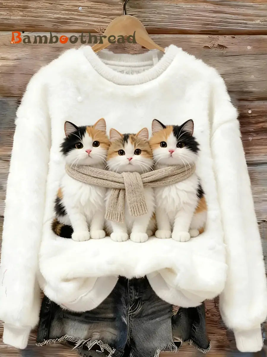 Women’s Retro Animal Art Print Comfortable Flannel Top A / S