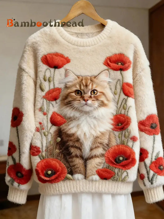 Women’s Retro Animal Art Print Comfortable Flannel Top A / S