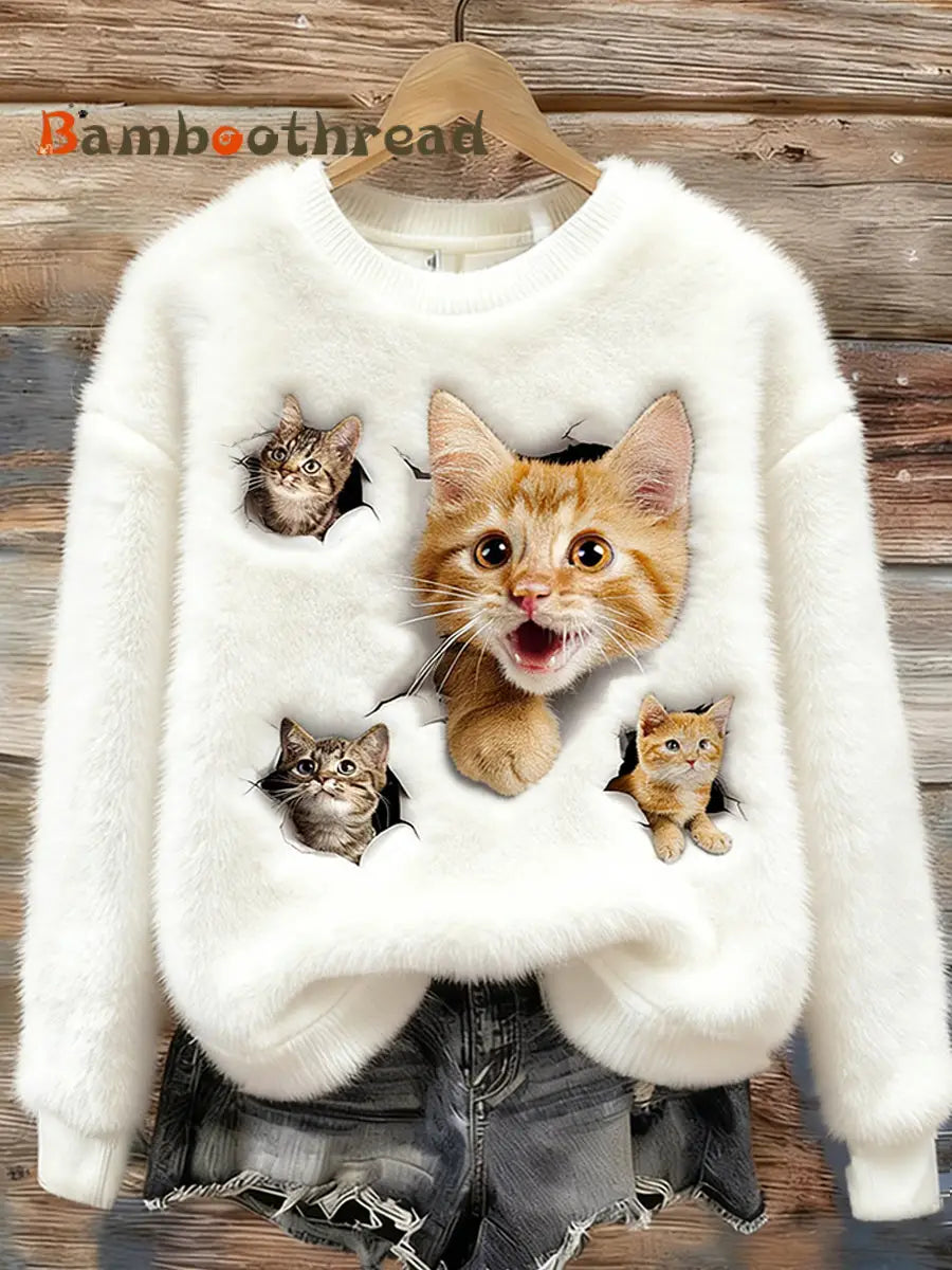 Women’s Retro Animal Art Print Comfortable Flannel Top A / S