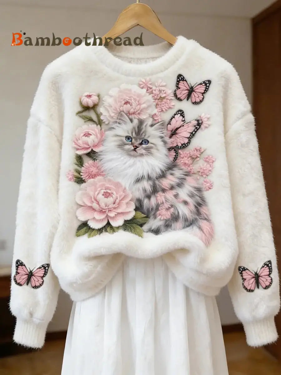 Women’s Retro Animal Art Print Comfortable Flannel Top A / S