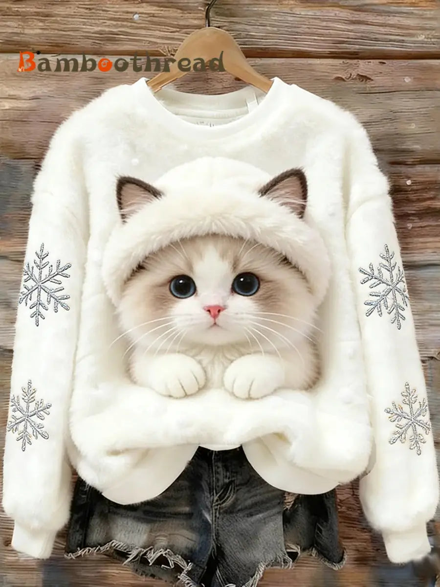 Women’s Retro Animal Art Print Comfortable Flannel Top A / S