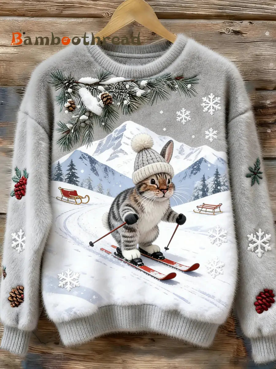 Women’s Retro Animal Art Print Comfortable Flannel Top A / S