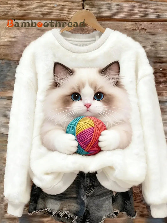 Women’s Retro Animal Art Print Comfortable Flannel Top A / S