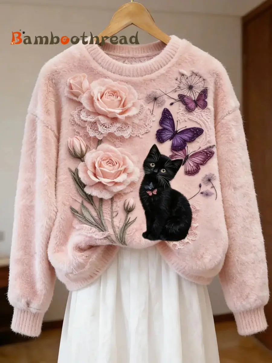 Women’s Retro Animal Art Print Comfortable Flannel Top A / S