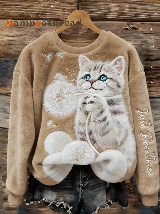 Women’s Retro Animal Art Print Comfortable Flannel Top A / S