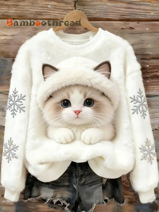 Women’s Retro Animal Art Print Comfortable Flannel Top A / S