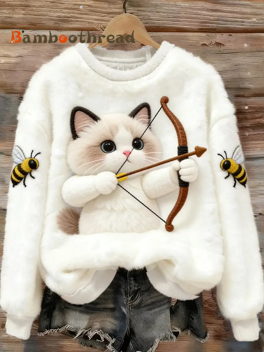 Women’s Retro Animal Art Print Comfortable Flannel Top A / S