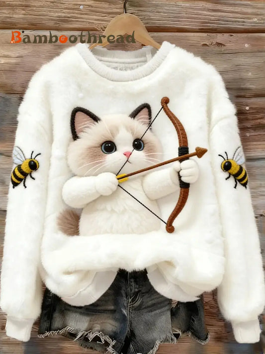 Women’s Retro Animal Art Print Comfortable Flannel Top A / S