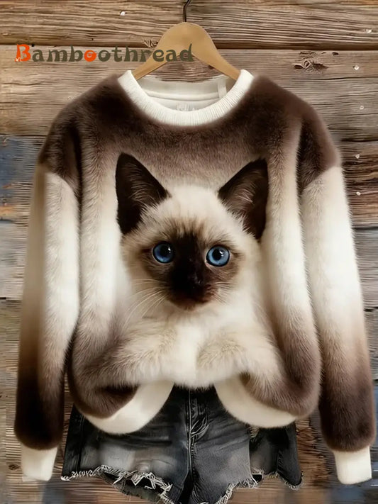 Women’s Retro Animal Art Print Comfortable Flannel Top A / S