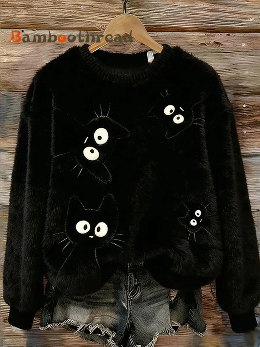 Women’s Retro Animal Art Print Comfortable Flannel Top A / S