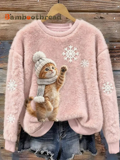 Women’s Retro Animal Art Print Comfortable Flannel Top B / S