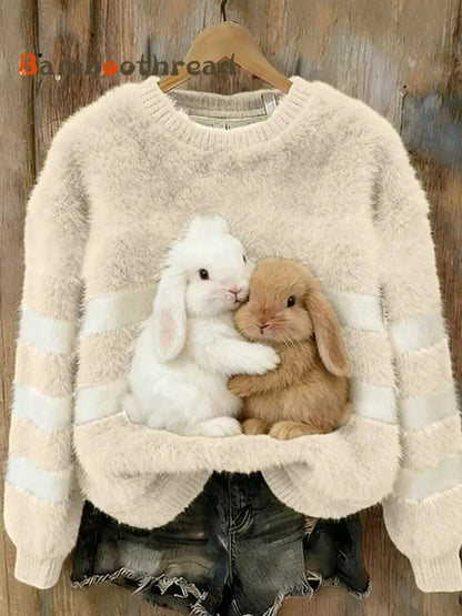 Women’s Retro Animal Art Print Comfortable Flannel Top E / S