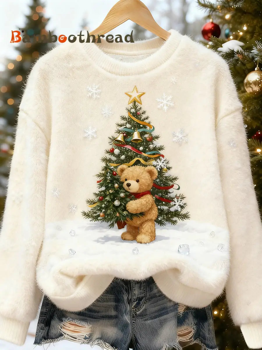 Women’s Retro Animal Christmas Art Print Casual Flannel Top A / S