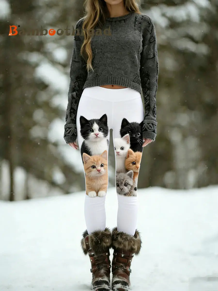 Women’s Retro Animal Print Comfortable Leggings A / S