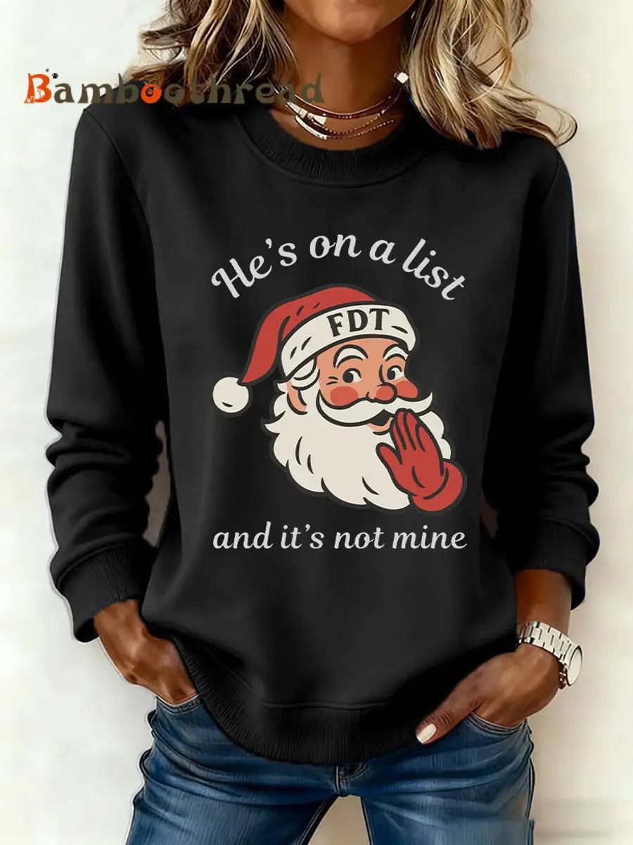 Women’s Santa Claus FDT Print Sweatshirt Black / S