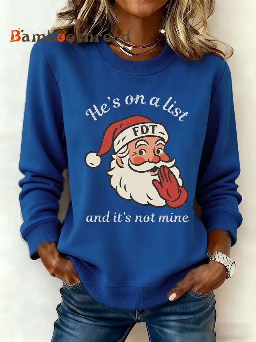 Women’s Santa Claus FDT Print Sweatshirt Blue / S