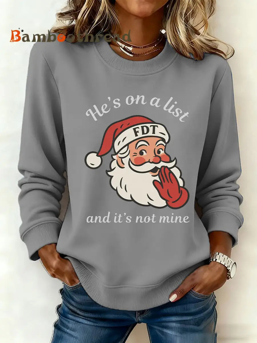 Women’s Santa Claus FDT Print Sweatshirt Gray / S