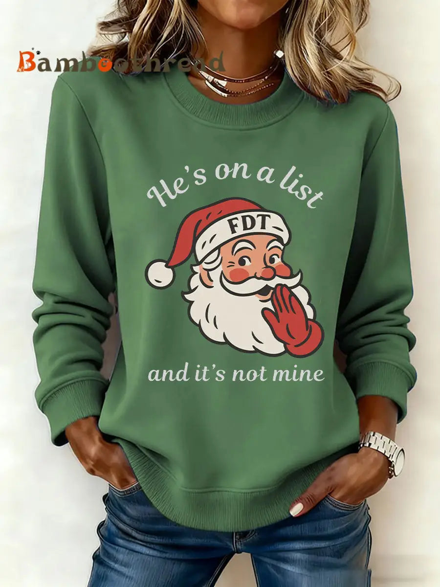 Women’s Santa Claus FDT Print Sweatshirt Green / S