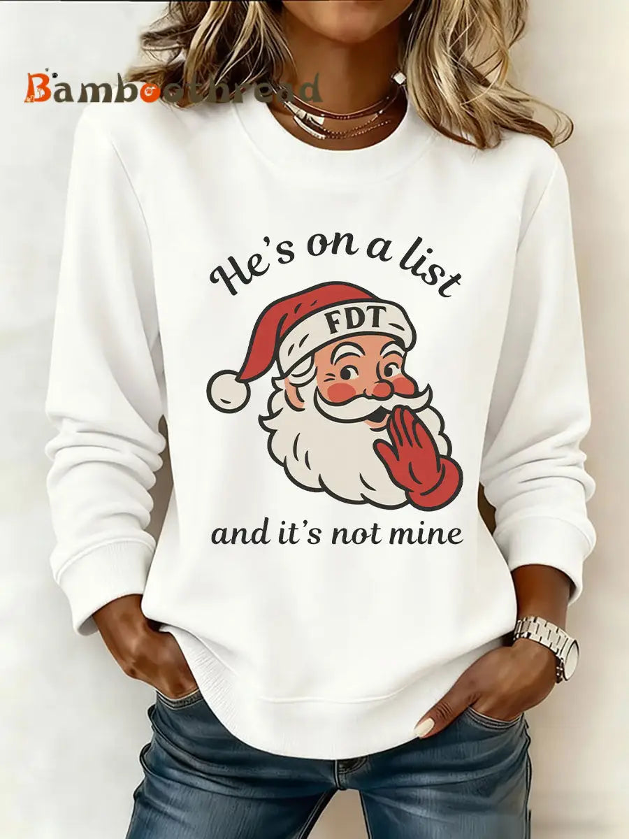 Women’s Santa Claus FDT Print Sweatshirt White / S