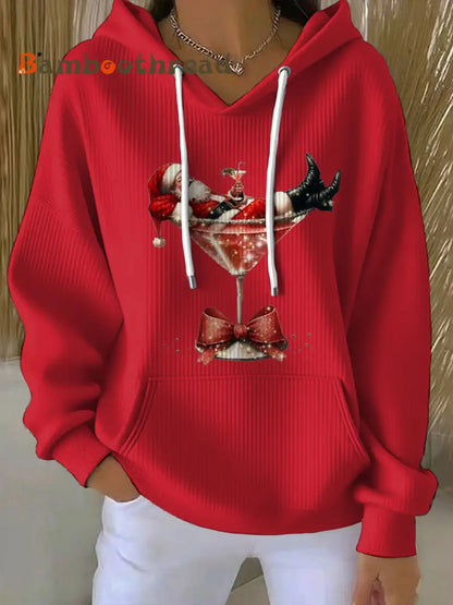 Women’s Santa Claus Printed Hoodie Red / S