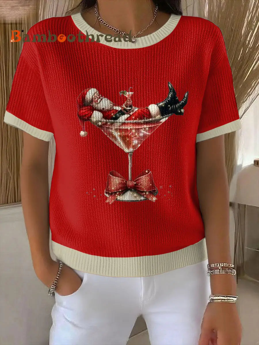 Women’s Santa Claus Printed Sweater Red / S