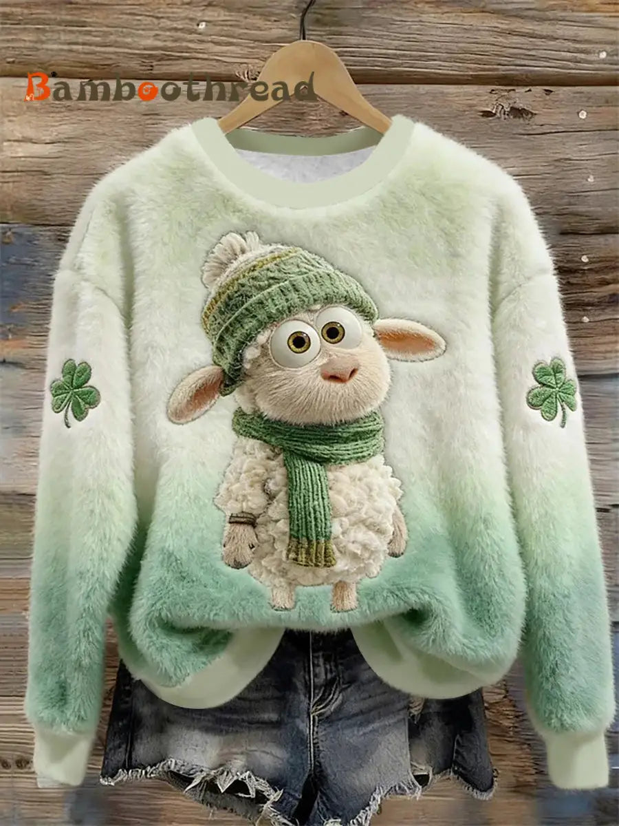 Women’s St. Patrick’s Day Animal Flannel Hoodie As picture / S