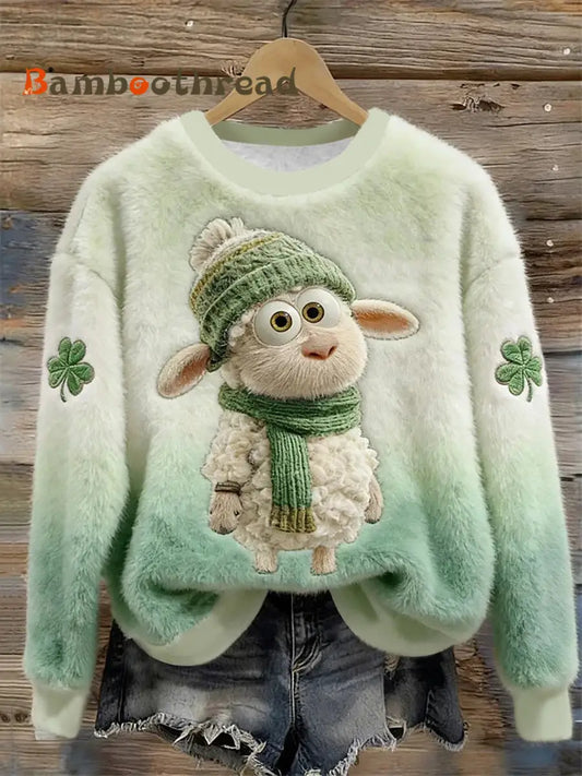 Women’s St. Patrick’s Day Animal Flannel Hoodie As picture / S